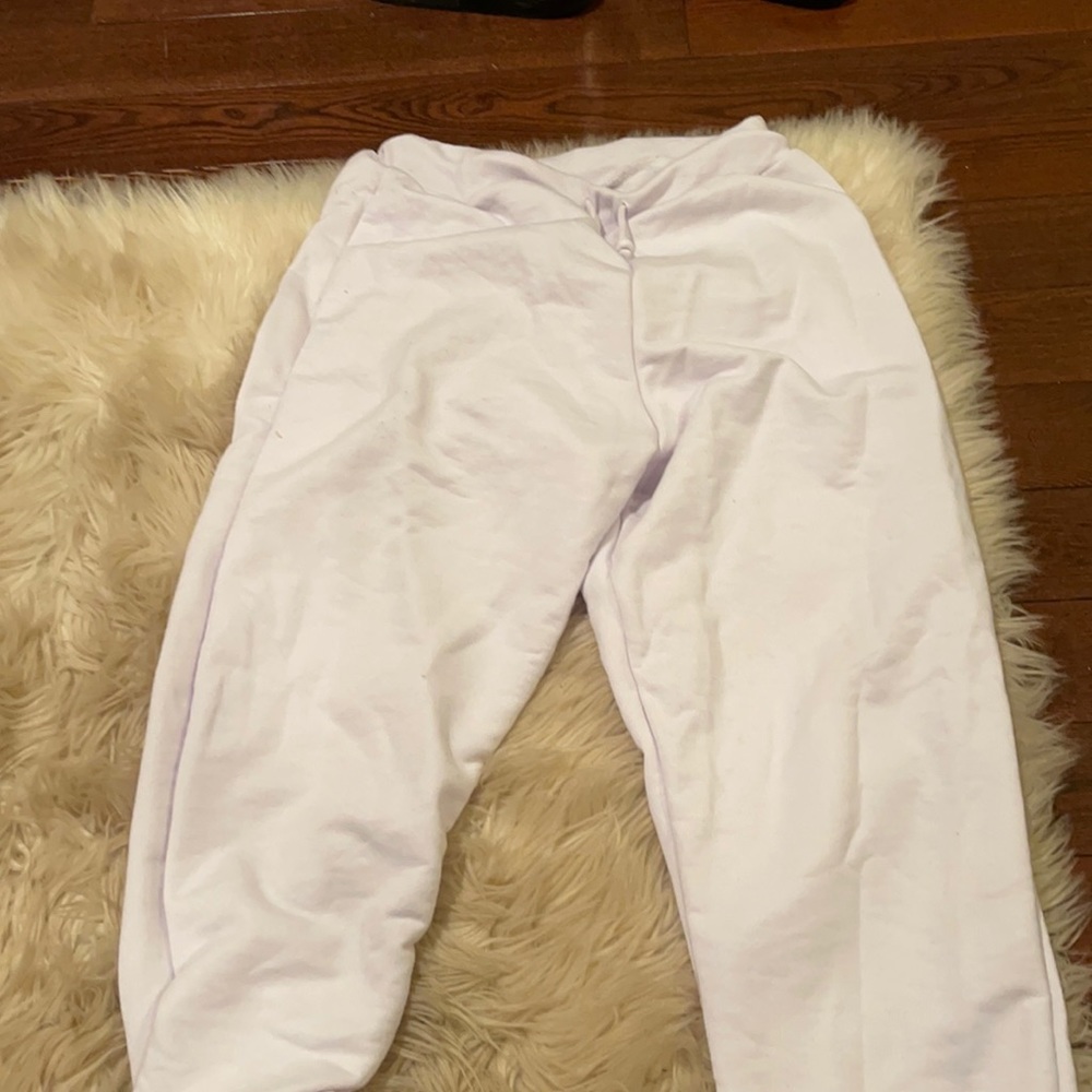 Pretty little thing white joggers US 6-8 UK 10